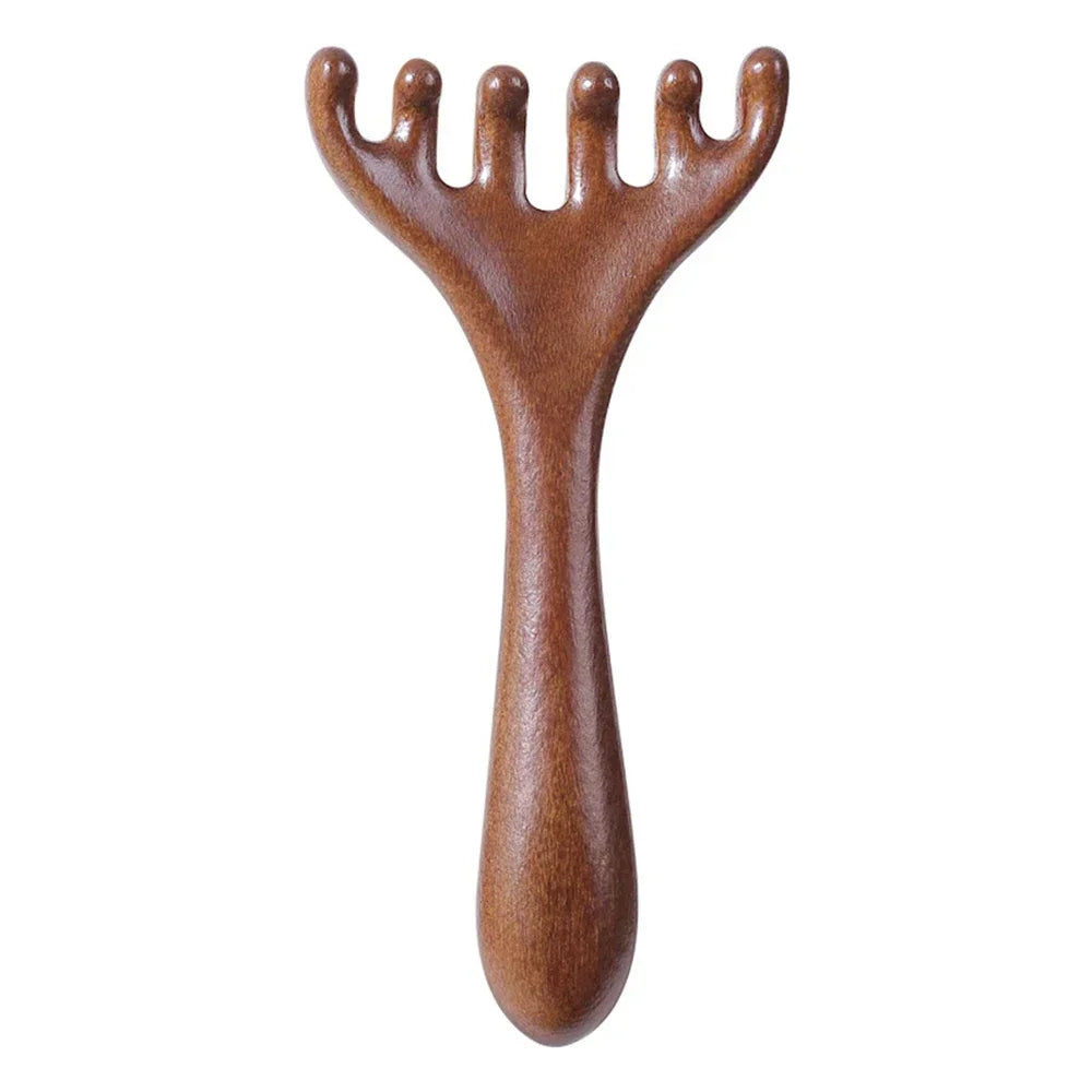 Natural Sandalwood Five-Claw Scalp Massager Gua Sha