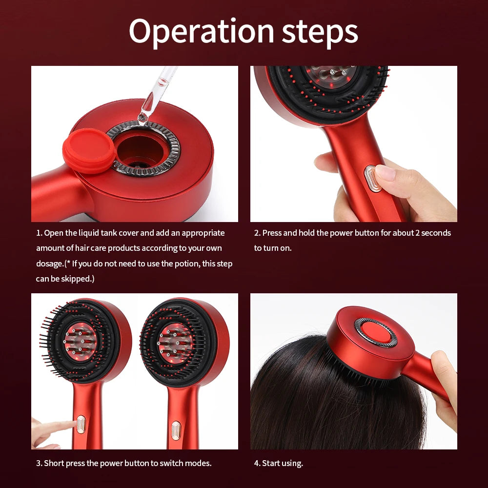 Electric Vibration Massage Comb Red Light Therapy Hair Growth