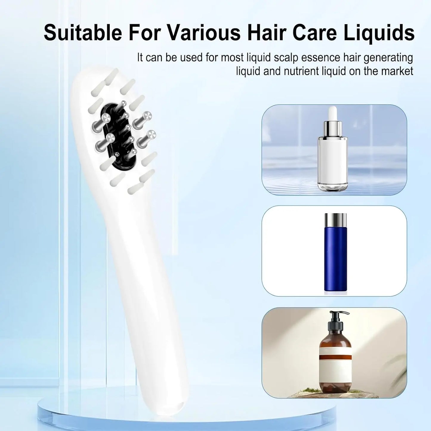 3 in 1 EMS Hair Growth Massage Comb with Hair Oil Dispenser