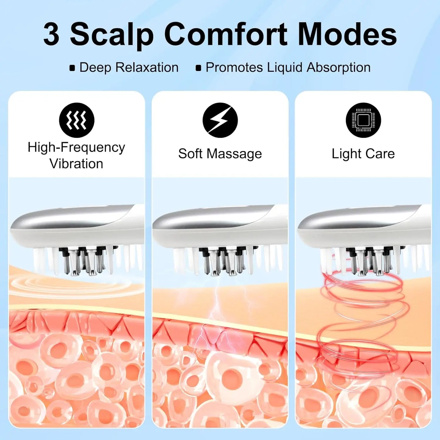 3 in 1 EMS Hair Growth Massage Comb with Hair Oil Dispenser