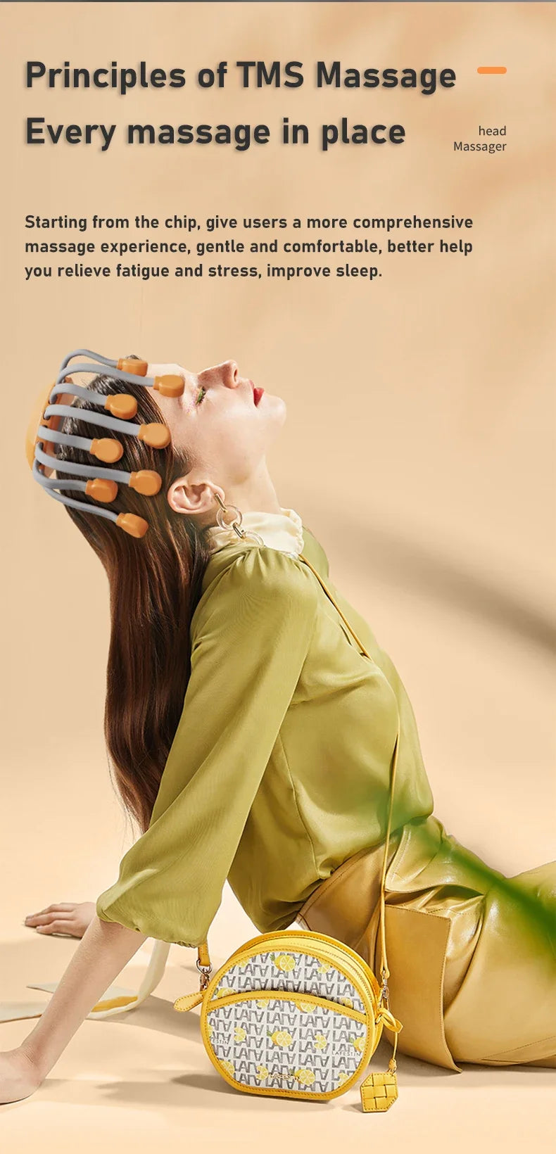 20Massage Heads Orange Scalp Head Massager