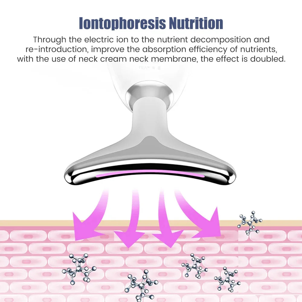 Face Neck Lift Beauty Device EMS Facial Massager LED