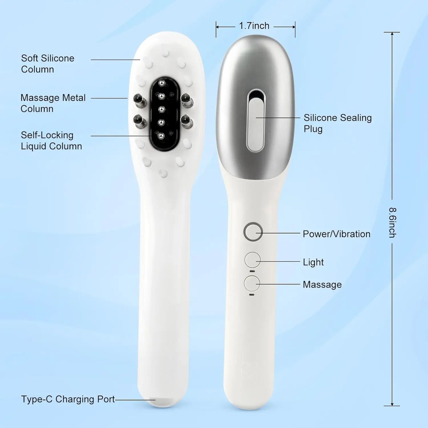 3 in 1 EMS Hair Growth Massage Comb with Hair Oil Dispenser