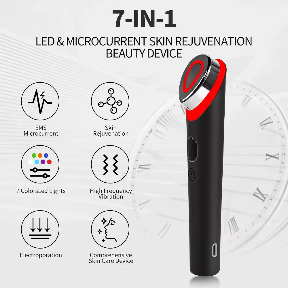 7 Colors EMS Microcurrent Facial Massager Age-R Booster