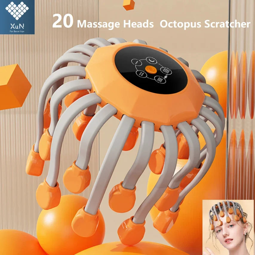 20Massage Heads Orange Scalp Head Massager