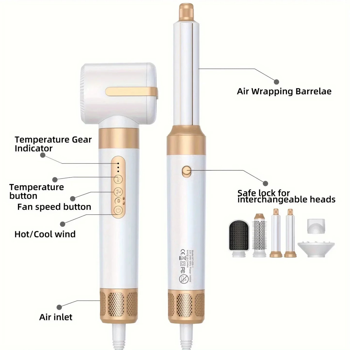 7 In 1 Hair Dryer Brush Brushless High Speed Hair Dryer