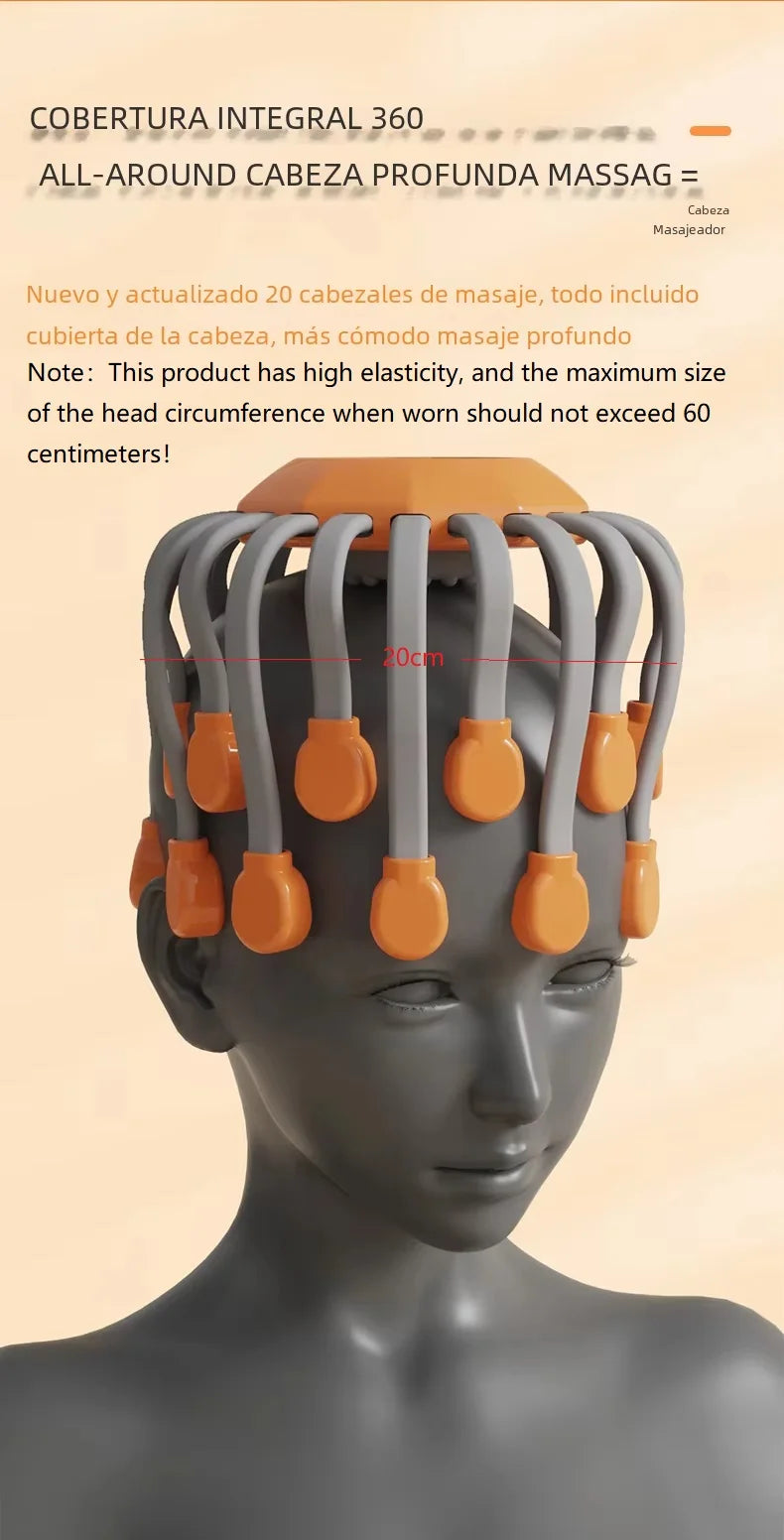20Massage Heads Orange Scalp Head Massager