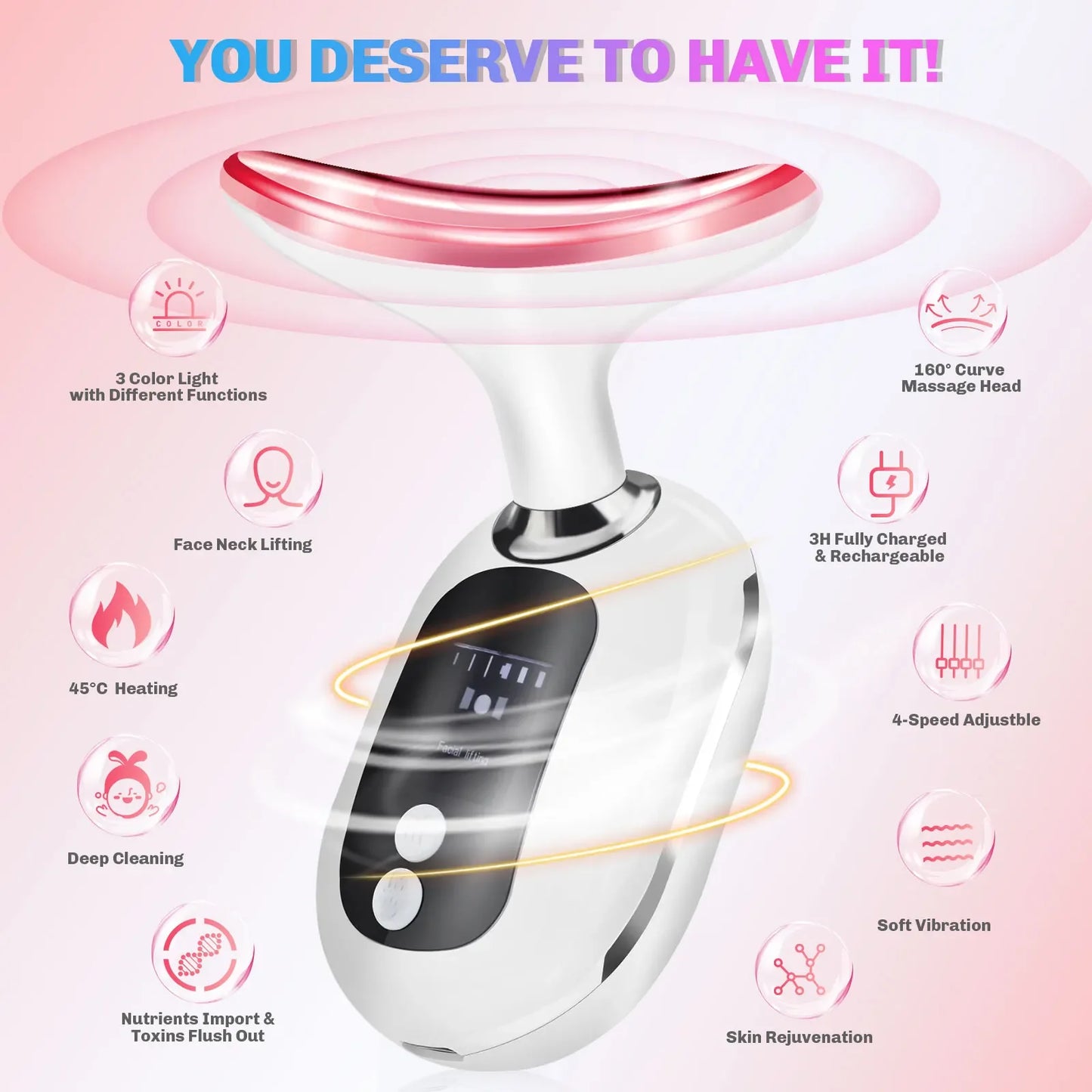 EMS Beauty Neck Instrument Microcurrent Face Neck Beauty Device